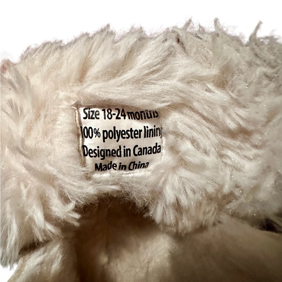 Jack & Lily white fleece lined bunny boots w/ rubber sole. 18-24m, 6.5. - Picture 9 of 12